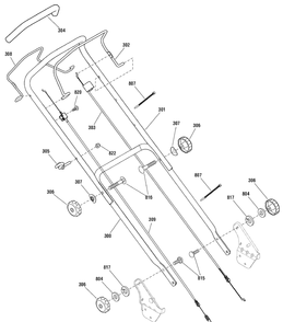Handle Assembly Diagram and Parts List for 881021-MX450 2010 Briggs and Stratton Lawn Mower